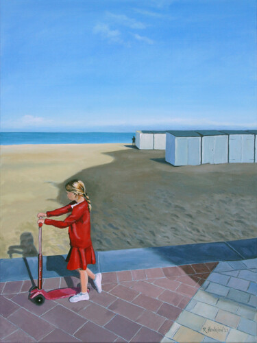 Картина под названием "At the beach" - Roland Henrion, Подлинное произведение искусства, Акрил