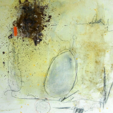 Картина под названием "Kleines Orange" - Roland Hoelderle, Подлинное произведение искусства, Акрил