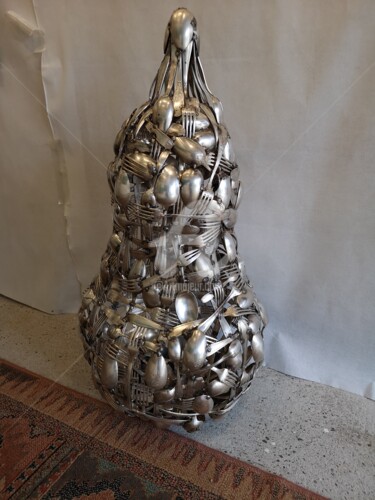 Sculpture titled "curcubitacé" by Issro, Original Artwork, Metals