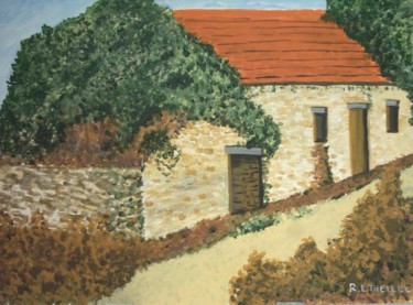 Painting titled "LA FERME" by Roland Le Thellec, Original Artwork