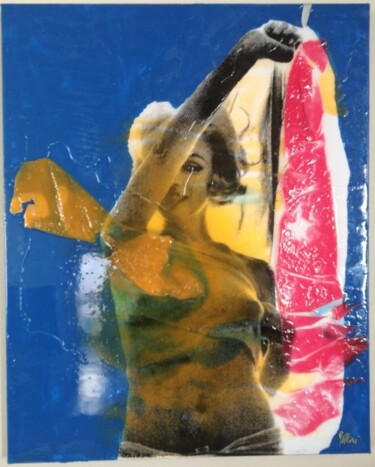 Schilderij getiteld "omaggio.a.m.m" door Rolando Pellini, Origineel Kunstwerk, Gebrandschilderd glas