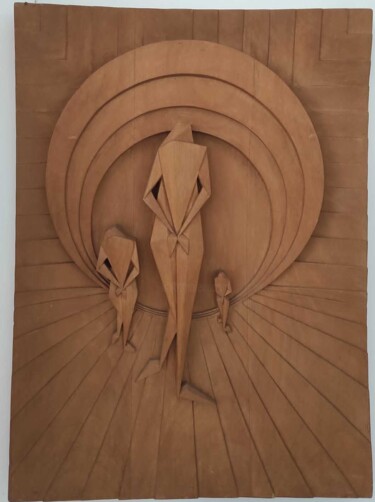 Skulptur mit dem Titel "Il sentiero della r…" von Rolando Sampaolesi, Original-Kunstwerk, Holz