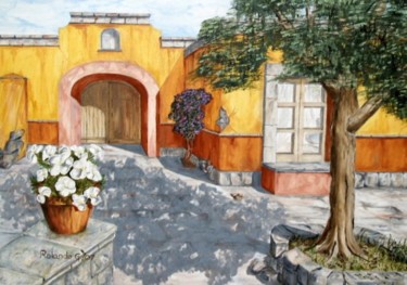 Pintura titulada "Sol y Flores" por Rolando García López, Obra de arte original