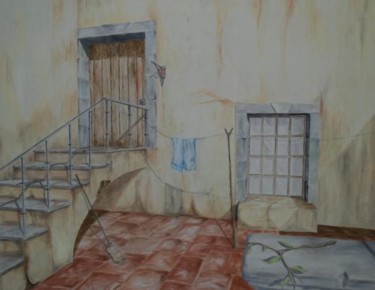 Pintura titulada "El Patio" por Rolando García López, Obra de arte original