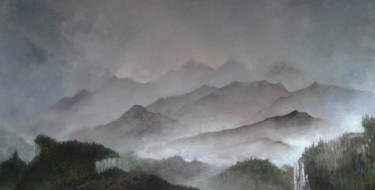 Painting titled "Mountains near Chen…" by Roland Prime, Original Artwork, Oil