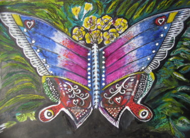 Pintura intitulada "borboleta" por El Rei, Obras de arte originais, Acrílico