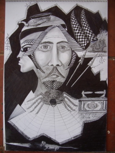 Disegno intitolato "restos do nada" da El Rei, Opera d'arte originale