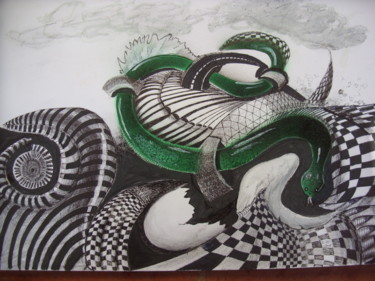 Desenho intitulada "cobra" por El Rei, Obras de arte originais, Marcador