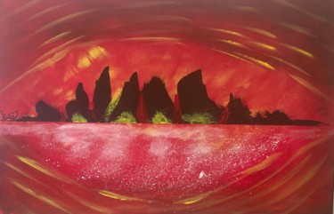 Painting titled "Skyline or not" by Thomas Rollot, Original Artwork, Acrylic