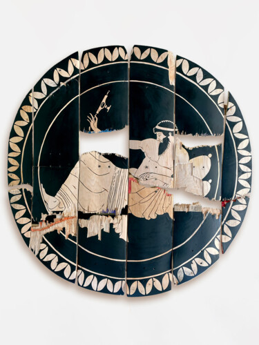 Scultura intitolato "Trukustabos Kylix" da Rom Av.Jc, Opera d'arte originale, Acrilico