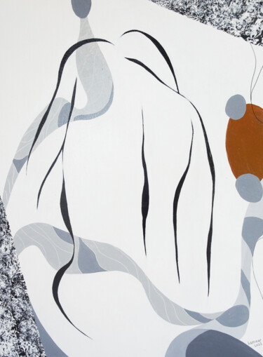 Malarstwo zatytułowany „Body Sketch 2” autorstwa Rom Lammar, Oryginalna praca, Akryl Zamontowany na Drewniana rama noszy