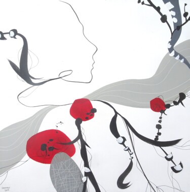 Картина под названием "Thoughtful" - Rom Lammar, Подлинное произведение искусства, Акрил Установлен на Деревянная рама для н…