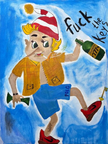 Peinture intitulée "Зло алкоголя" par Roma, Œuvre d'art originale, Acrylique