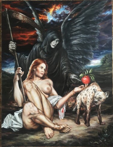 Картина под названием "первый" - Рома Ласьков, Подлинное произведение искусства, Масло Установлен на Деревянная панель