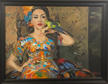 Painting titled "The bird of Monica" by Romà Roka, Original Artwork, Acrylic