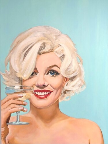 Painting titled "Marilyn monroe" by Romà Roka, Original Artwork, Acrylic Mounted on Wood Stretcher frame