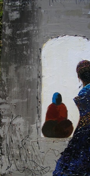 Peinture intitulée "femmes attentives" par Roma, Œuvre d'art originale
