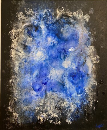 Painting titled "Constellations" by Romain Bellet, Original Artwork, Acrylic Mounted on Wood Stretcher frame