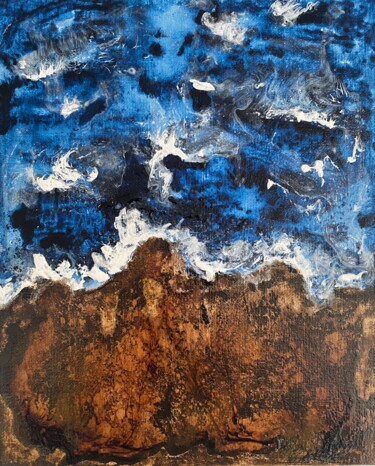Peinture intitulée "Mini mer" par Romain Bellet, Œuvre d'art originale, Acrylique Monté sur Carton