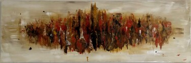 Painting titled "City" by Romain Bellet, Original Artwork, Acrylic Mounted on Wood Stretcher frame