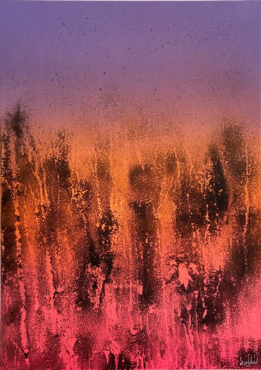 Картина под названием "Aube" - Romain Bellet, Подлинное произведение искусства, Акрил Установлен на Деревянная рама для носи…
