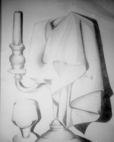 Drawing titled "Le chandelier" by Delcroix Curto Delcroix, Original Artwork, Graphite