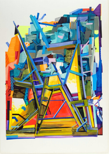 Malerei mit dem Titel "SUNDAY JAM" von Romain Fontaine (Neist), Original-Kunstwerk, Acryl