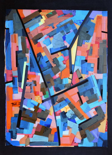 Peinture intitulée "ORANGE BLEUE" par Romain Fontaine (Neist), Œuvre d'art originale, Acrylique