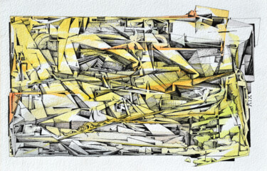 Dibujo titulada "NEiSTiNYELLOW" por Romain Fontaine (Neist), Obra de arte original, Acuarela