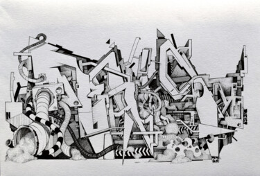 Рисунок под названием "MECANEiST 22" - Romain Fontaine (Neist), Подлинное произведение искусства, Чернила