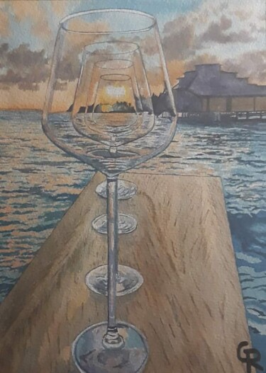 「Transparence 2」というタイトルの絵画 Romain Gattoneによって, オリジナルのアートワーク, 水彩画