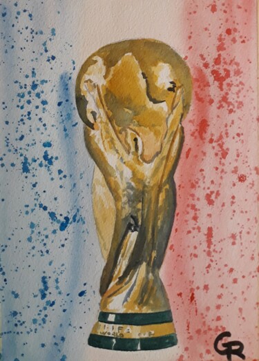 Painting titled "Victoire" by Romain Gattone, Original Artwork, Watercolor