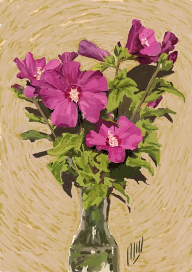 Arte digitale intitolato "hibiscus" da Romain Gires, Opera d'arte originale, Pittura digitale