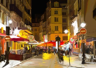 Digital Arts titled "rue-des-lombard-par…" by Romain Gires, Original Artwork, Digital Painting