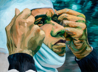 Картина под названием "Tragic character :…" - Romain Héjé, Подлинное произведение искусства, Масло