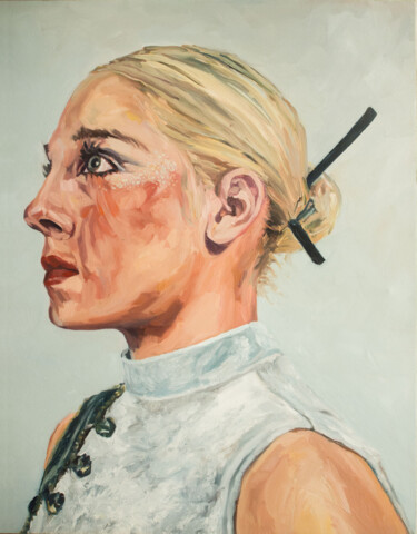 Malerei mit dem Titel "The last blondes wo…" von Romain Héjé, Original-Kunstwerk, Öl