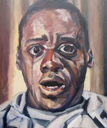 Painting titled "The british actor D…" by Romain Héjé, Original Artwork, Oil