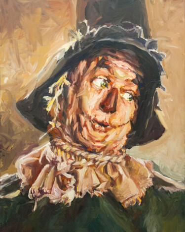 Pittura intitolato "The Scarecrow from…" da Romain Héjé, Opera d'arte originale, Olio