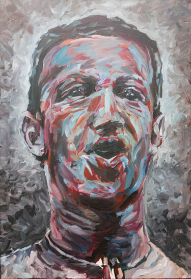 Картина под названием "Dreamed portrait of…" - Romain Héjé, Подлинное произведение искусства, Акрил
