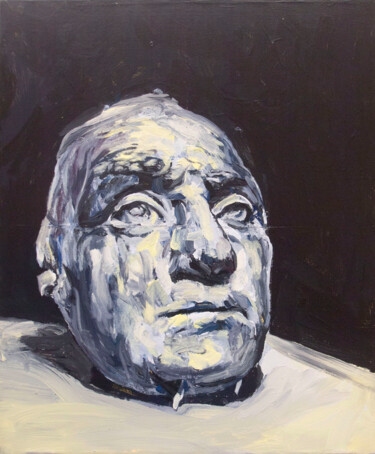 Painting titled "Life mask from Geor…" by Romain Héjé, Original Artwork, Acrylic