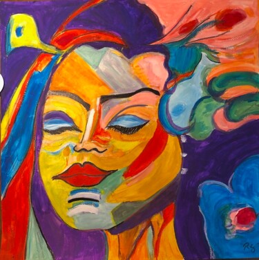 Painting titled "Sonia" by Romain Mary, Original Artwork, Gouache
