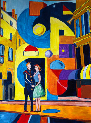 Pintura titulada "les amoureux" por Romain Mary, Obra de arte original, Carbón