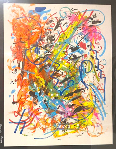 Malerei mit dem Titel "the reader face" von Romain Mary, Original-Kunstwerk, Acryl