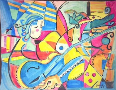 Painting titled "susy" by Romain Mary, Original Artwork, Gouache