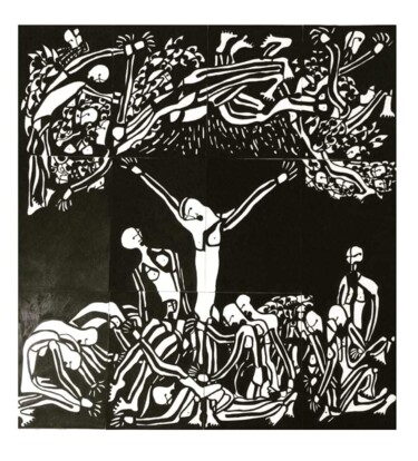 「Crucifixion」というタイトルの絵画 Romain Oliveによって, オリジナルのアートワーク, インク