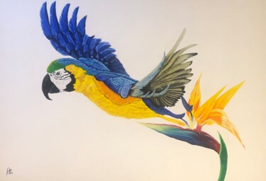 Peinture intitulée "Comme un oiseau de…" par Romain Poillera, Œuvre d'art originale, Acrylique Monté sur Châssis en bois