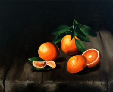 Painting titled "Nature morte" by Romain Eugène, Original Artwork, Oil Mounted on Wood Stretcher frame