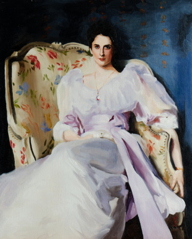 Schilderij getiteld "Lady Agnew, Sargent…" door Romain Eugène, Origineel Kunstwerk, Olie