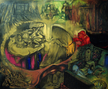「Dream of Marrakech」というタイトルの絵画 Romanによって, オリジナルのアートワーク, インク