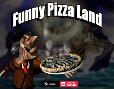 Digitale Kunst mit dem Titel "FunnyPizzaLand" von Roman, Original-Kunstwerk, 3D Modellierung